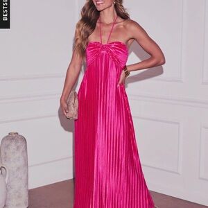 Vici Satin Halter Maxi Dress